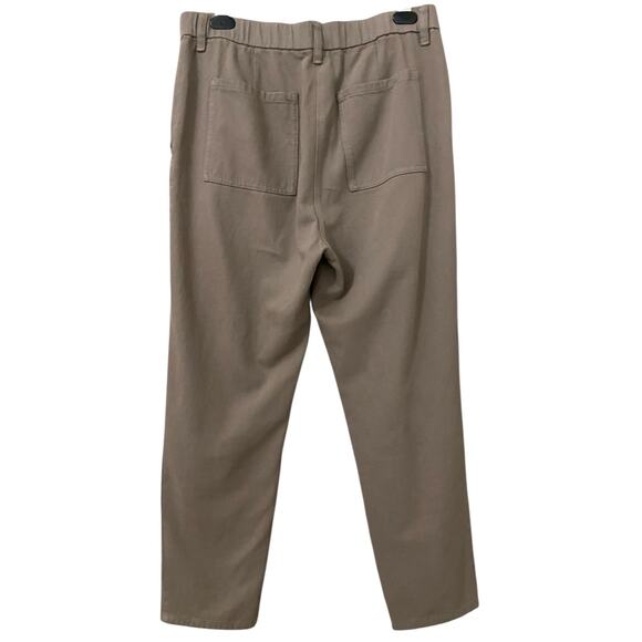 Eileen Fisher Garment-Dyed Utility Organic Cotton Tapered Pant Small Taupe Gray - Picture 5 of 13